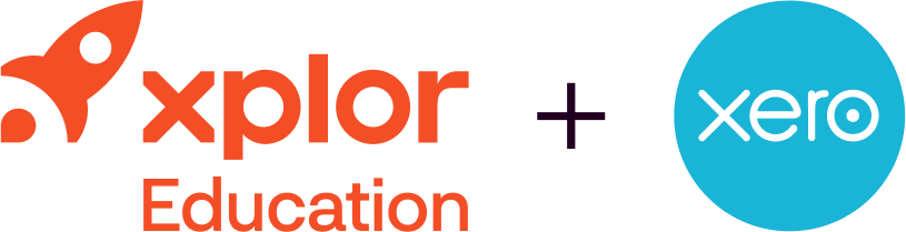 Xplor Education and Xero logos connected by a plus sign